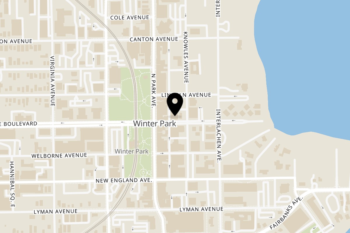 Map showing the location of Jala Indian Cuisine on 155 E Morse Blvd in Winter Park